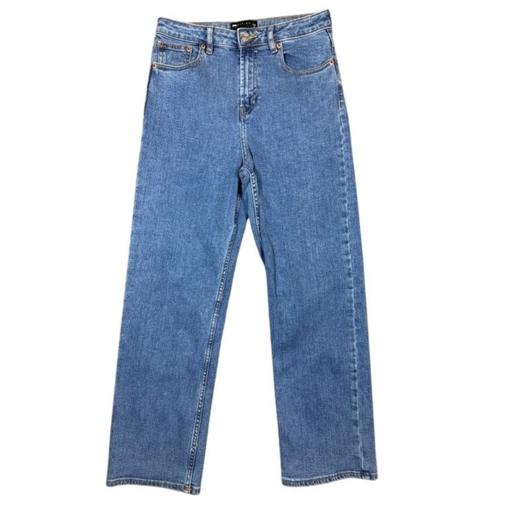 ASOS DESIGN Petite Straight Leg‎ Jeans Mid Blue High Rise 28/28 119559194